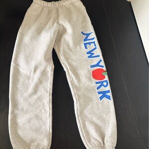 Madhappy Cream Fleece-Lined New York Sweatpants
